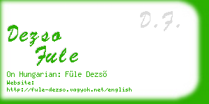 dezso fule business card